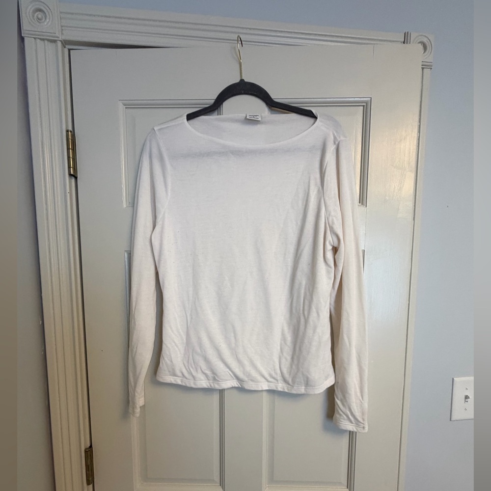 Abercrombie & Fitch White Crewneck Top
